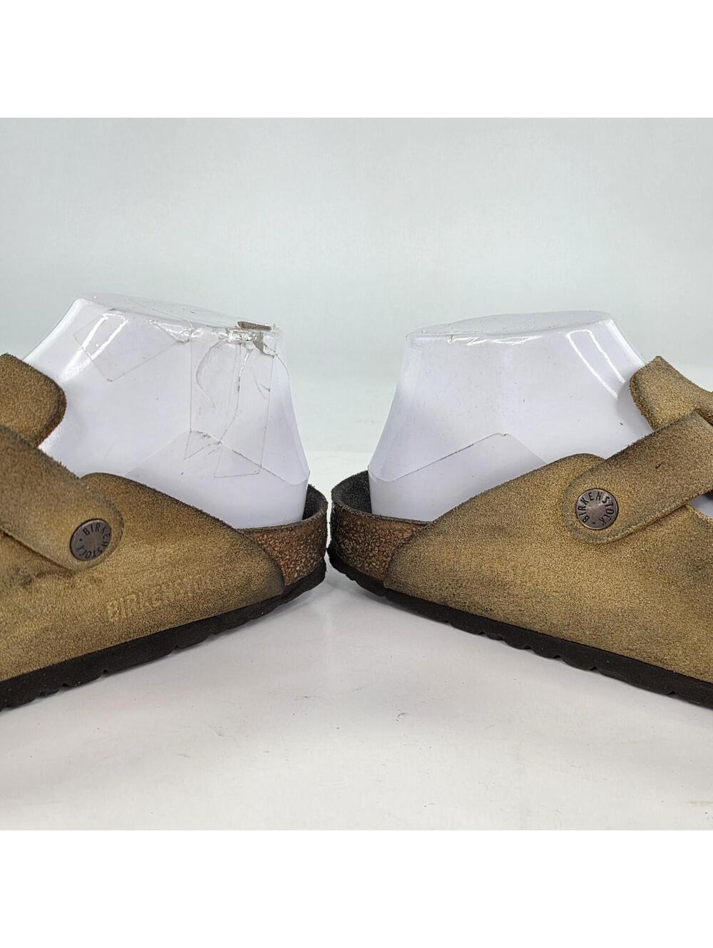 BIRKENSTOCK Boston Suede Clogs Size 38 US 7 Women's Tan Brown Mules Shoes - Picture 5 of 11